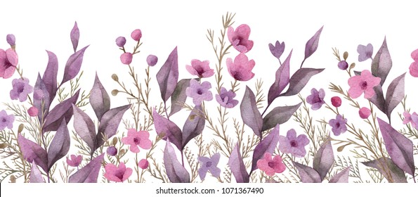 Botanical Decor Botanical Print Seamless Border Stock Illustration ...