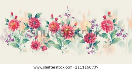 Botanical floral Bunch, watercolor Flower painting