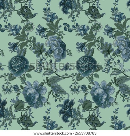 botanical floral vector seamless pattern Modern flower cloth