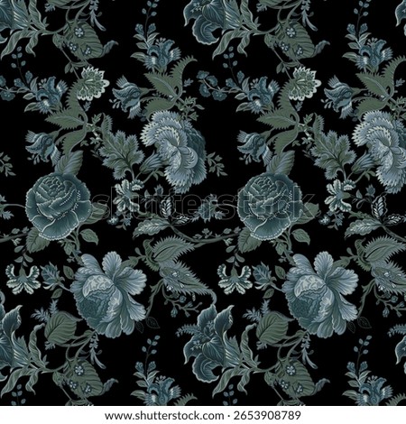 botanical floral vector seamless pattern Modern flower cloth