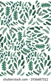 Botanical Green Pattern, Fabric Pattern, Forest Foliage Leaf Spring