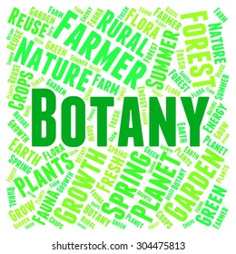 Botany Word Representing Plant Life And Education