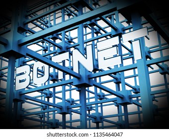 Botnet Illegal Scam Network Fraud 3d Rendering Shows Computer Cybercrime Hacking And Spyware Privacy Risk