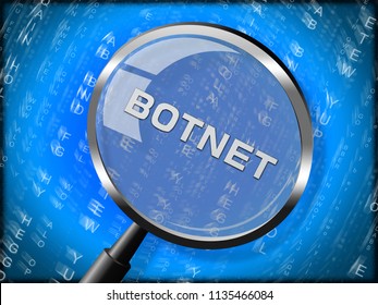 Botnet Illegal Scam Network Fraud 3d Rendering Shows Computer Cybercrime Hacking And Spyware Privacy Risk