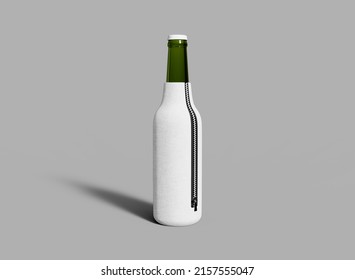 Bottle Coozie Mockup. Isolated Bottle Koozies. 3d Rendering