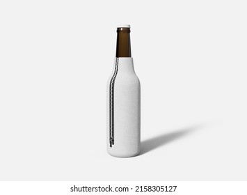 Bottle Coozie Mockup. Isolated Bottle Koozies. 3d Rendering