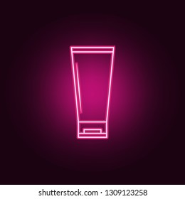 a bottle cream icon  Elements Bottle in neon style icons  Simple icon for websites  web design  mobile app  info graphics  dark gradient background