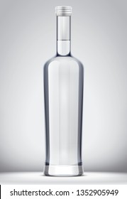 Bottle Mockup For Alcohol Drinks On Background. 3d Rendering