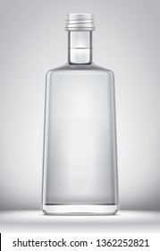 Bottle Mockup For Alcohol Drinks On Background. 3d Rendering