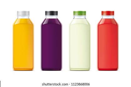 Bottles for juice. 3d illustration