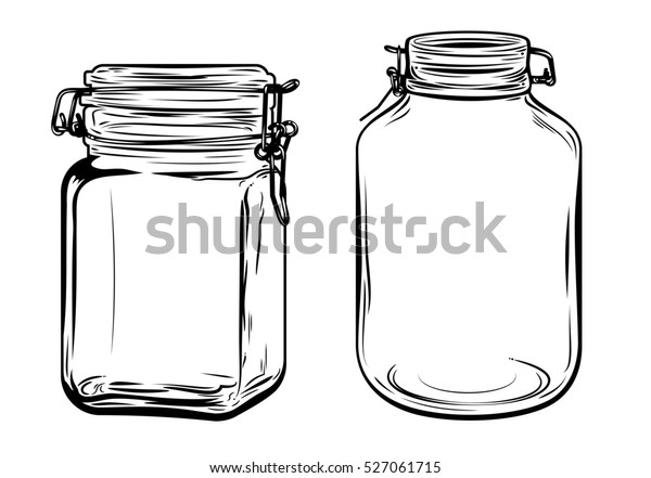 Bottles Round Square Shapes Freehand Drawing Stock Illustration ...