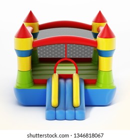 Bounce House Isolated On White Background. 3D Illustration.