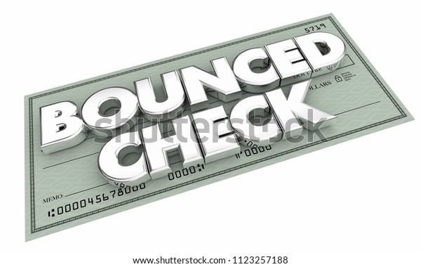 Bounced Check Insufficient Funds Bad Payment 3d Illustration