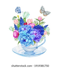 4,592 Teacup With Blue Flowers Images, Stock Photos & Vectors 