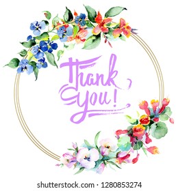 Vector Watercolor Garland Flowers Calligraphy Text Stock Vector ...