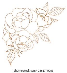 Inflorescence Roses Rosebud Element Decor Bouquet Stock Vector (royalty 