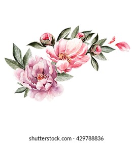 Watercolor Floral Template Wedding Cards Invitations Stock Illustration ...