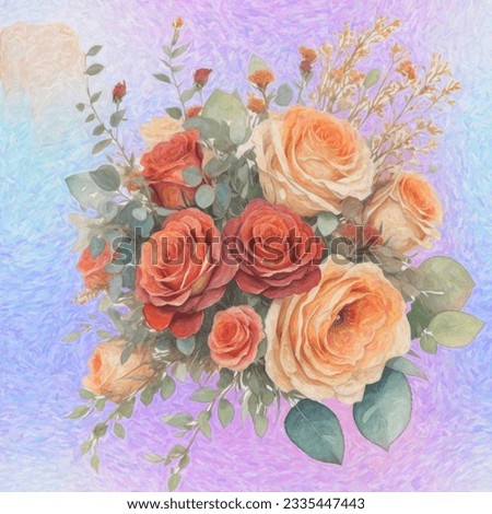 A Bouquet of Roses is a series of watercolors paintings on paper. Painted in an expressionist style with abstract genre.