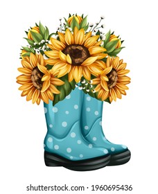 sunflower rubber boots