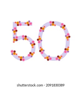 Bouquets of bright flowers. Birthday is 50 years old. - Powered by Shutterstock