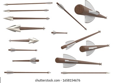 Bow arrows isolated on background. 3d rendering - illustration