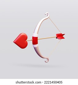 Bow And Heart Arrow 3d Illustration