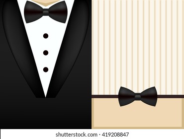 bow tie tuxedo invitation design template stock illustration 419208847