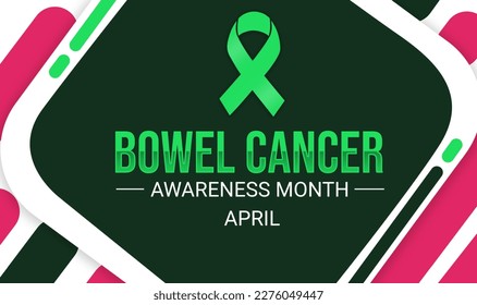 Bowel Cancer Awareness Month background with typography and green ribbon. Bowel cancer awareness backdrop - Powered by Shutterstock