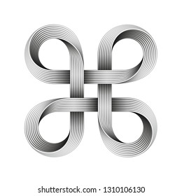 Bowen Knot Sign Made Of Metal Cables. Command Key Symbol. Illustration Isolated On White Background.