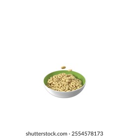 A bowl of cereal with a few scattered pieces, emphasizing a simple and healthy breakfast option. - Powered by Shutterstock