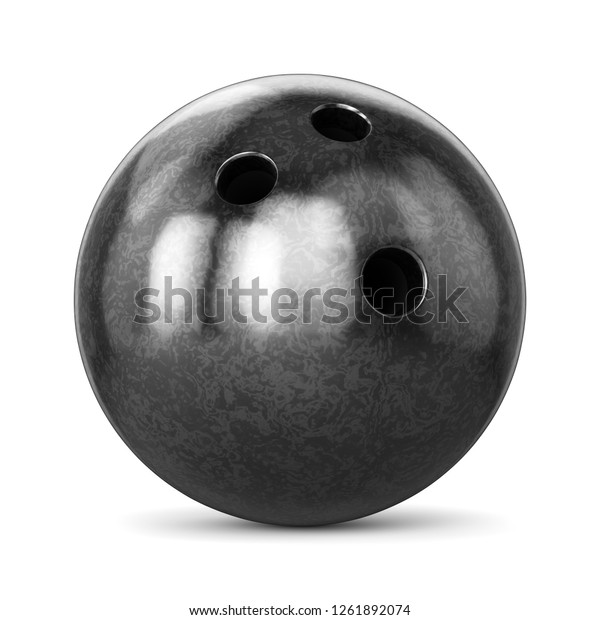 Bowling Ball Black Marble Texture Isolated Stock Illustration 