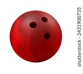 Bowling ball. Isolated. Transparent background. 3d illustration.