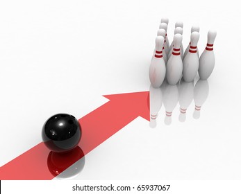 Bowling ball moving precisely to the target