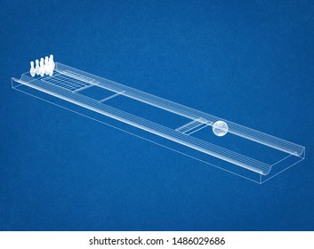  bowling balls and pins - 3D rendering