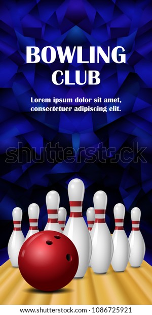 Bowling Banner Realistic Illustration Bowling Banner Stock Illustration ...