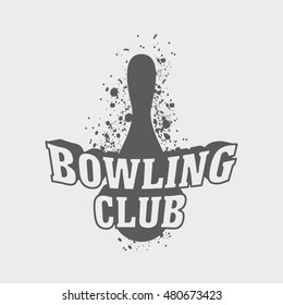 bowling logo symbol badge template ball stock vector royalty free
