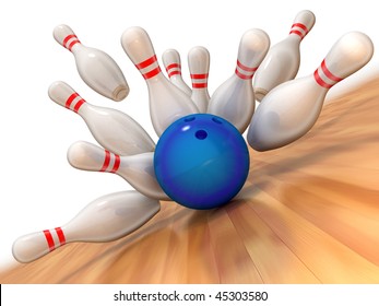 Bowling strike illustration