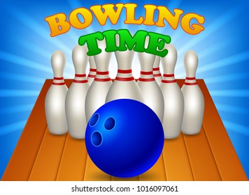 Bowling time . Vector illustration