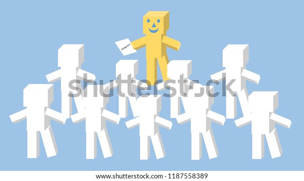 Box cartoon, Businessman divide up teamwork,\
Delegation concept.