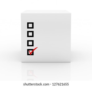 box with checklist on white background