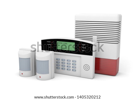 box code password detector sensor motion security 3D illustration