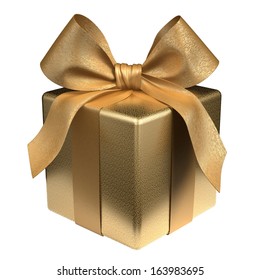 Box Gift Gold 3d Render