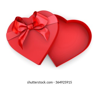 Box In Heart Shape With Bow