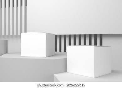 Box V.4 With White Background 3D Rendering