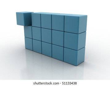 A box wall with one box standing out