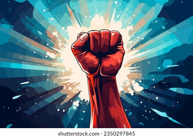 boxers clenched fist showing victory - Powered by Shutterstock