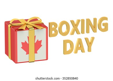 Boxing Day Concept With Flag Canada