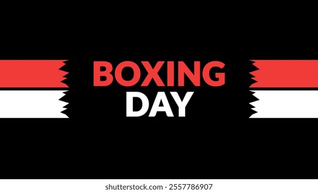 Boxing Day text with side lines on a black background. Which is observed every year in December to celebrate and wish Boxing Day. - Powered by Shutterstock