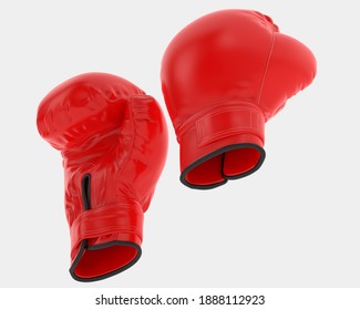 Boxing gloves isolated on grey background. 3d rendering - illustration