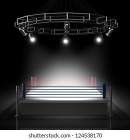 Boxing ring. High resolution 3d render